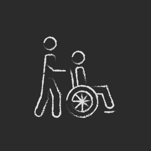 Nursing care icon drawn in chalk Vector Image