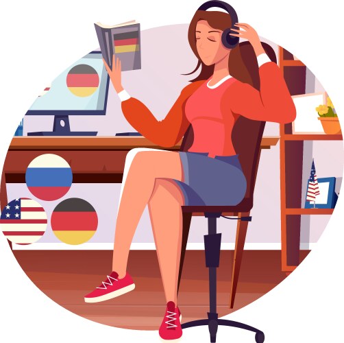 flat self education concept vector image