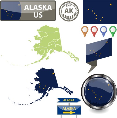 map alaska us vector image