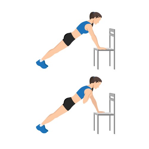 woman doing incline plank shoulder taps exercise vector