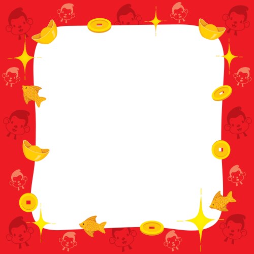 Chinese New Year Monkey Border Vector Image