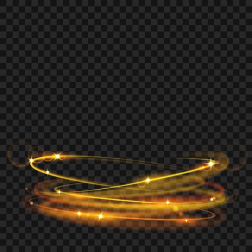 Golden swirl magic light effect Royalty Free Vector Image