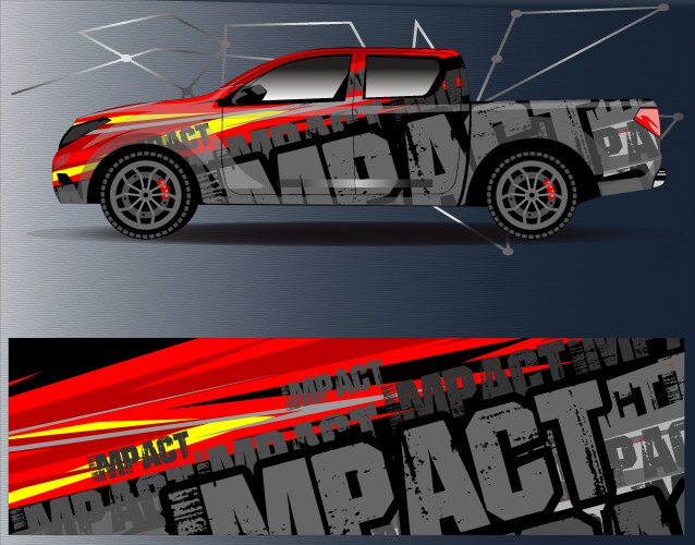 Car wrap graphic racing abstract background Vector Image