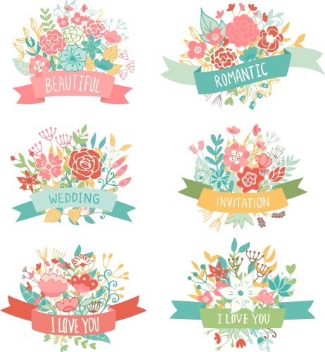 Wedding flower set Royalty Free Vector Image - VectorStock