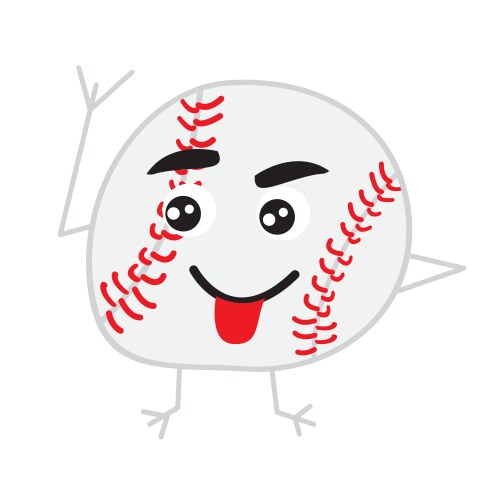 cute baseball ball cartoon character vector image