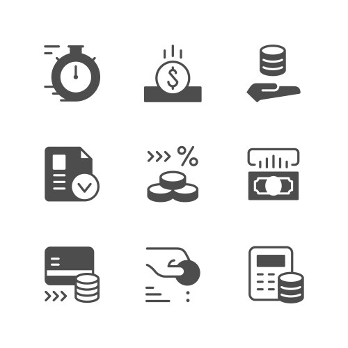 set icons of credit vector image