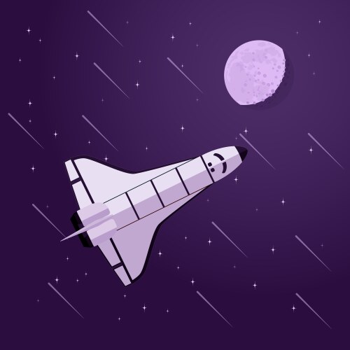 Space shuttle in orbit Royalty Free Vector Image