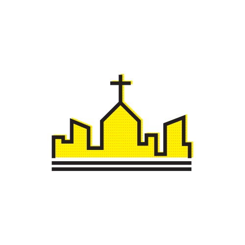 church logo and christian symbols vector image