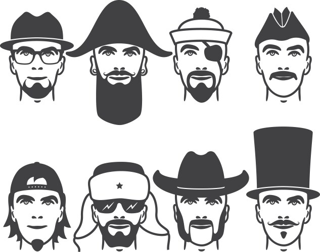 Man faces set Vector Image