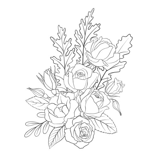 Floral Branch Composition Vector Image