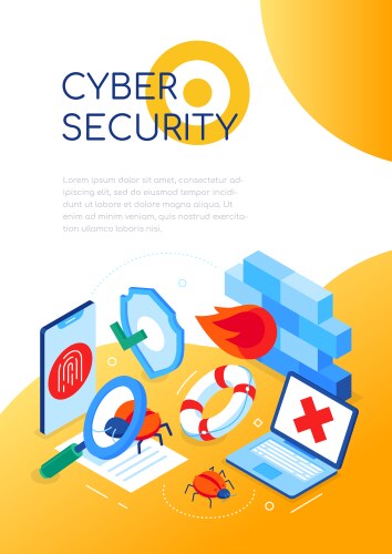 Cyber security isometric infographics Royalty Free Vector