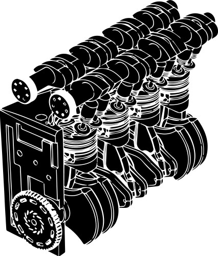 Engine over white background Royalty Free Vector Image