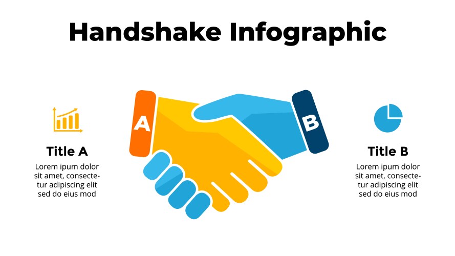 Infographic business handshake shape template Vector Image