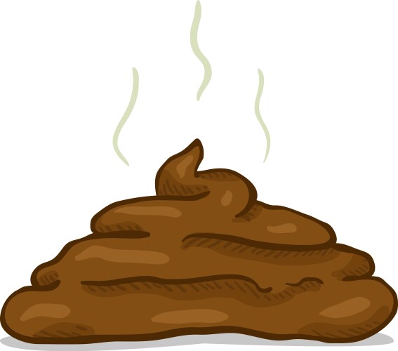 cartoon brown poop piece shit vector image