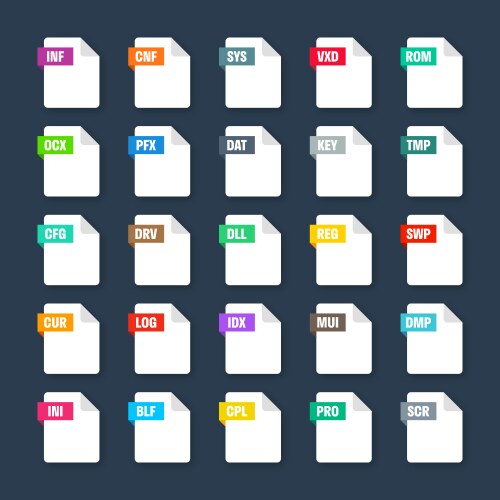 common system file formats document types vector image