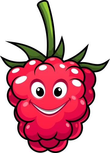 Funny happy raspberry character Royalty Free Vector Image