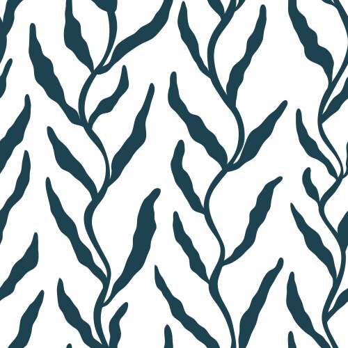 Coral and seaweed hand drawn seamless patte Vector Image