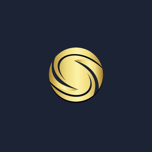 Round s abstract gold logo vector image