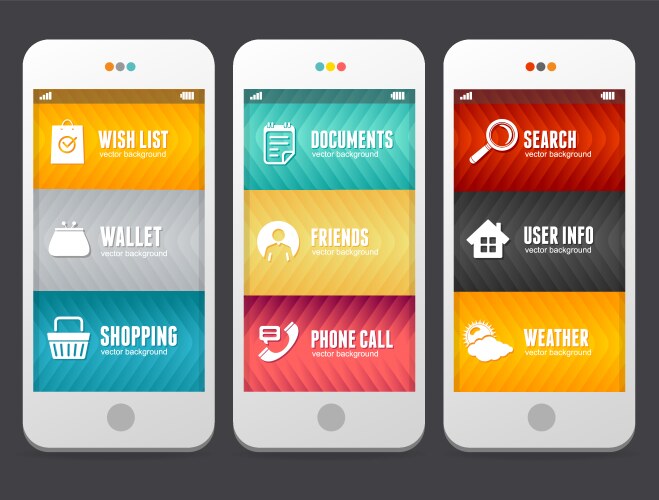 Flat web elements applications templates vector image