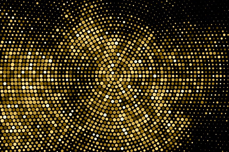 Gold glitter halftone dotted backdrop vector image