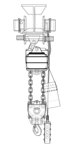 Winch or lifting machine concept outline vector image