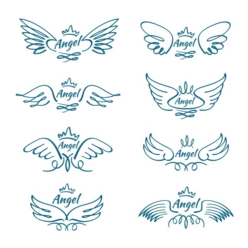 Winged Angel Sketch Vector Image