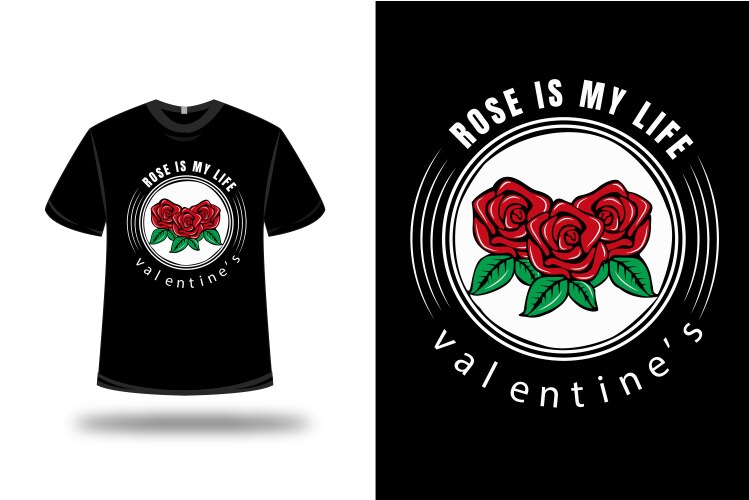 Rose Valentine T-Shirt - Red Floral Vector Image
