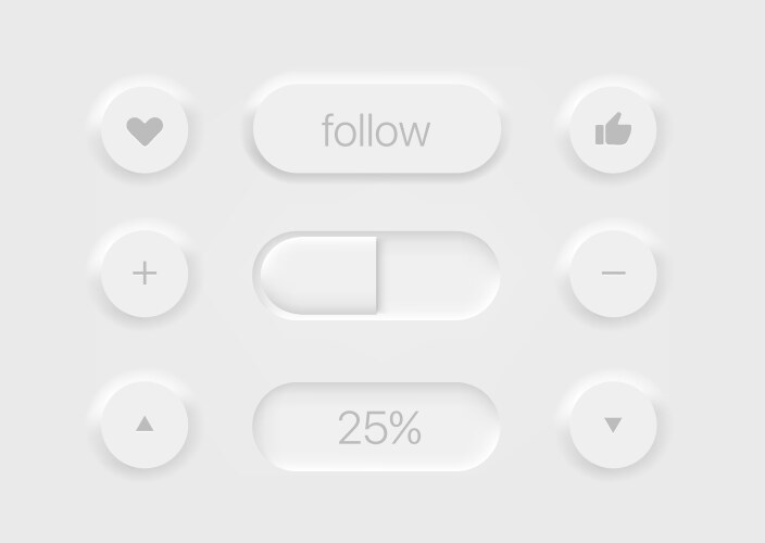 Web and mobile application control buttons set vector image