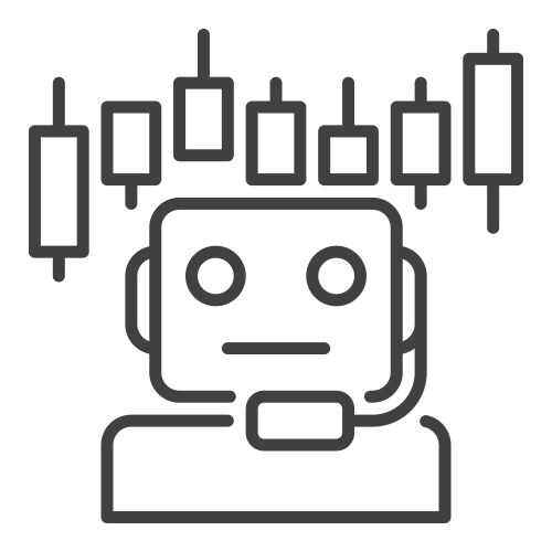 Candlestick chart and trading bot ai trader vector image