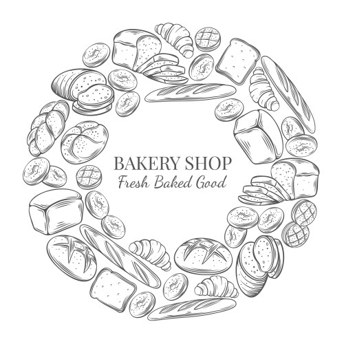 Bread set hand drawn Royalty Free Vector Image