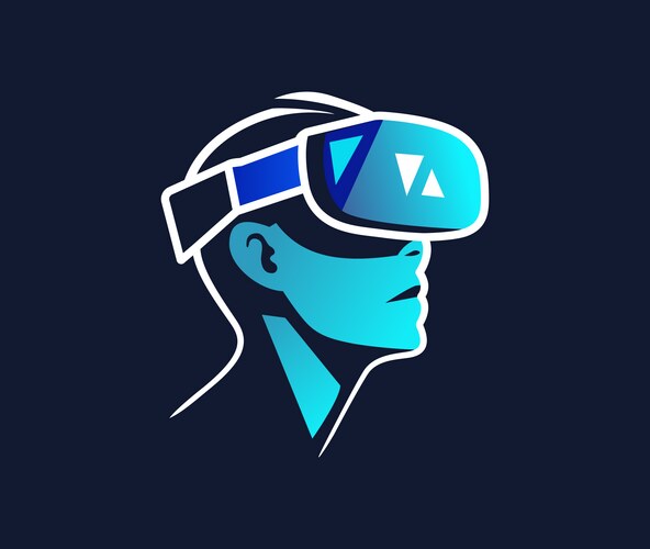 Vr glasses and human face logo design Vector Image