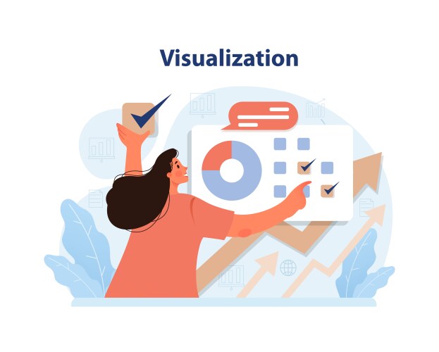 data visualization concept flat vector image