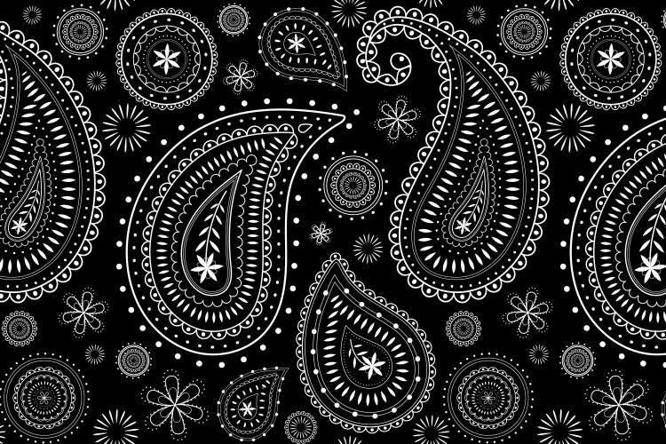 Paisley Pattern Black and White Vector Images (over 10 000)