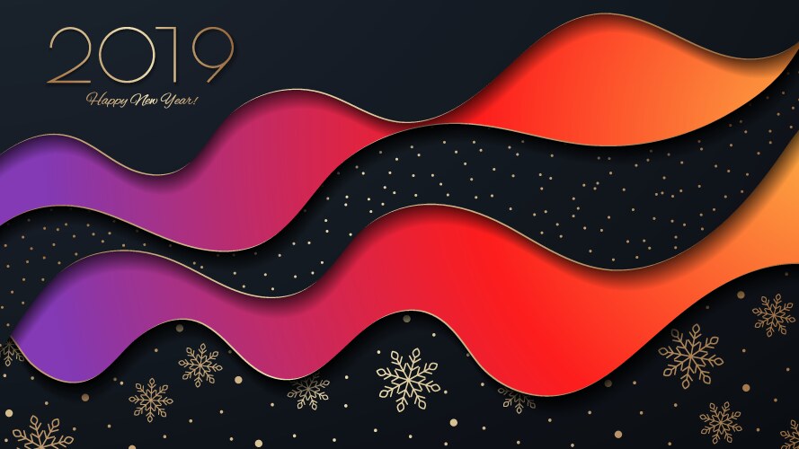 this is christmas bright background with waves vector image