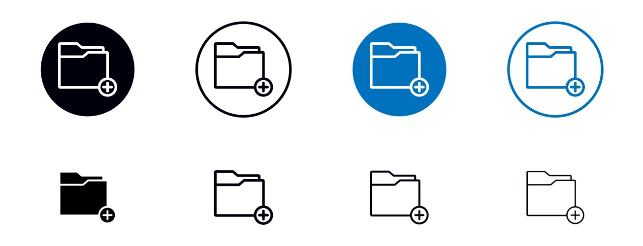 Add folder icon set new file symbol create Vector Image