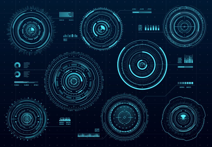Touch hud interface set Royalty Free Vector Image