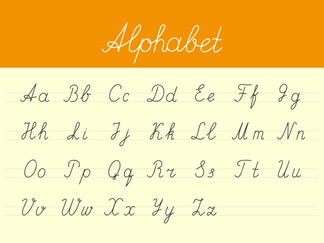 Alphabet chart Royalty Free Vector Image - VectorStock