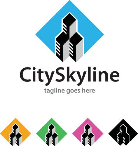 city skyline logo template design vector image