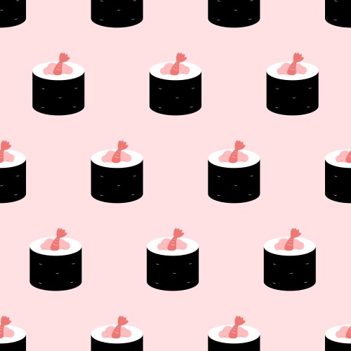 Simple cute seamless sushi pattern Vector Image