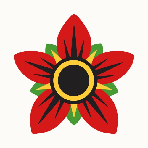 Red flower in minimalistic style vector image