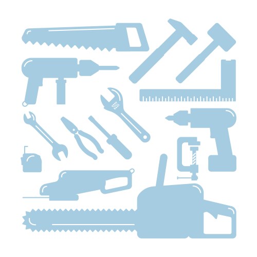 Tool Silhouettes - Home & DIY Vector Image