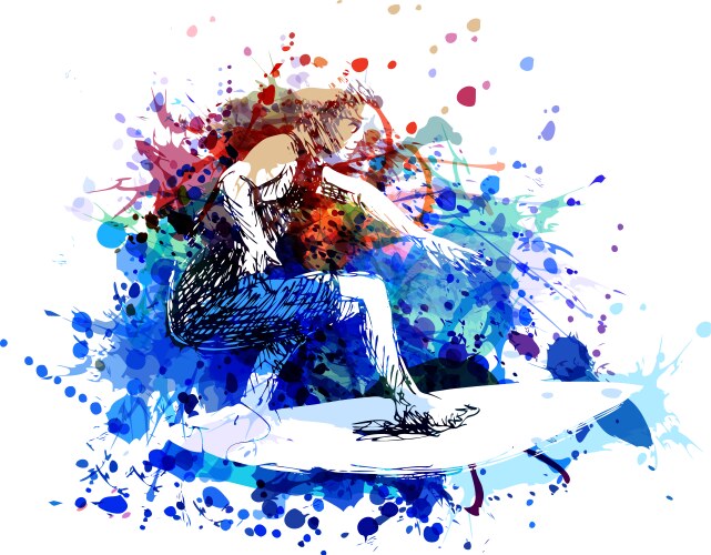 Color surfer Royalty Free Vector Image - VectorStock