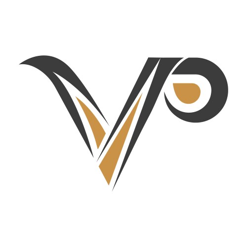 Initial letter vp logo or pv design Vector Image