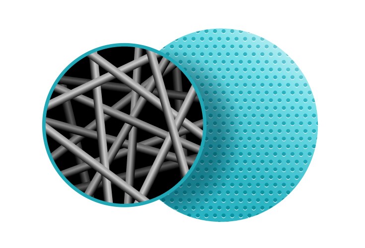 nanofiber 3d icon - textile fibers for face mask vector image