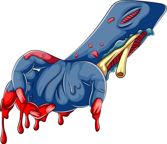 Blood zombie hands on white background Vector Image