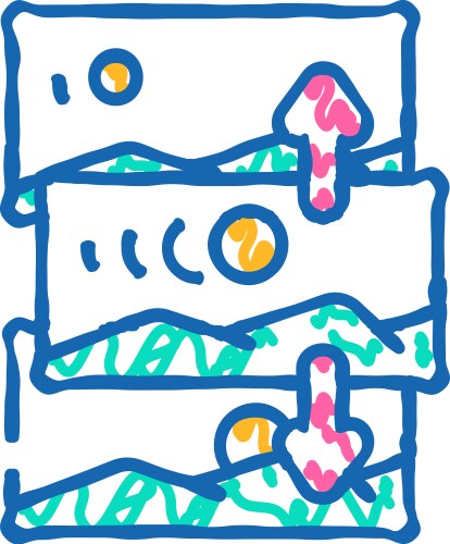 Parallax scrolling ux ui design icon doodle vector image