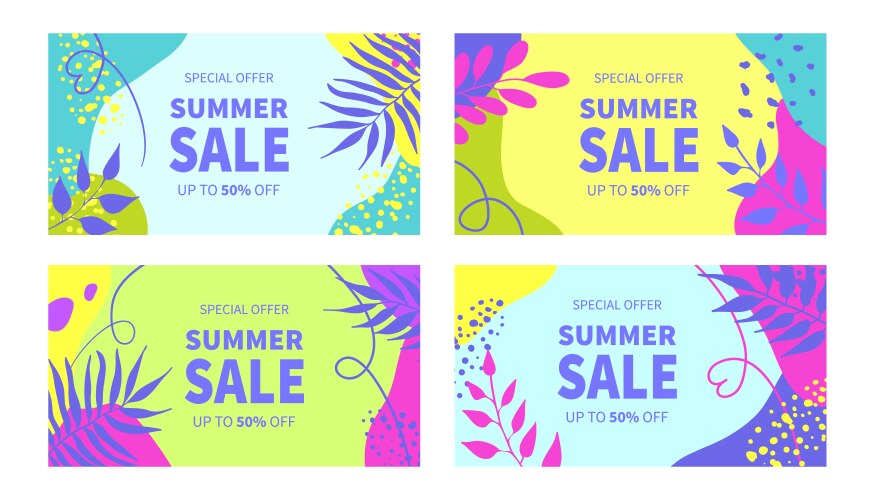 Summer sale banner templates for social media vector image