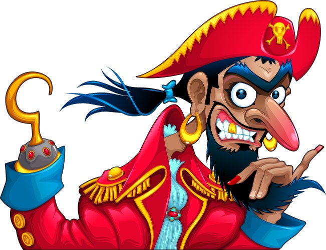 Half body pirate mascot Royalty Free Vector Image