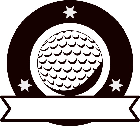 Golf Emblem - Gray Scale Vector Image