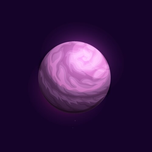 purple space planet with nebula game ui icon vector image